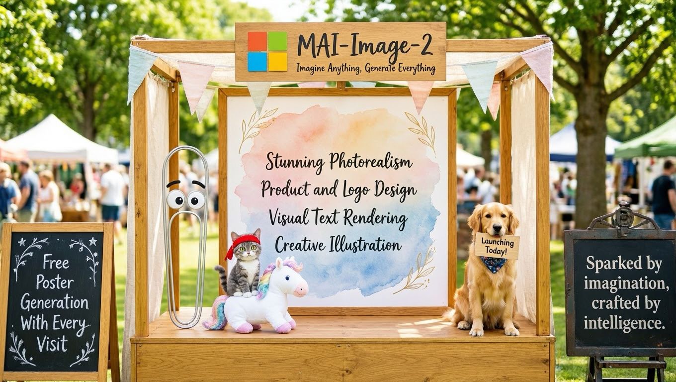 MAI-Image-2 generated market booth poster scene